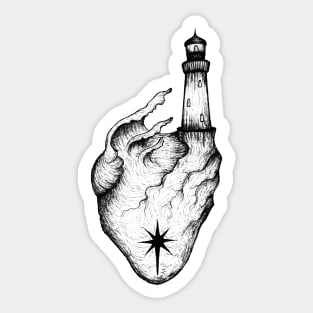 The lighthouse heart Sticker